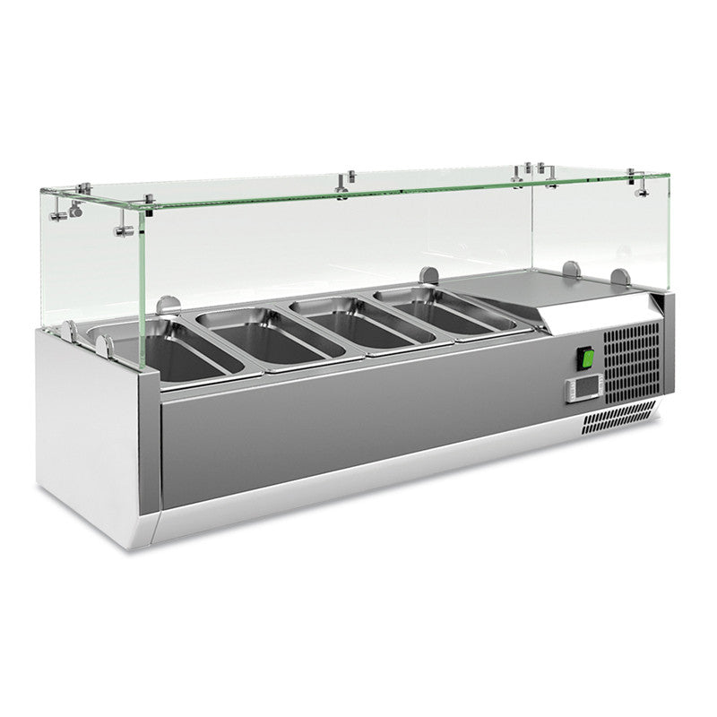 Vetrina Ingredienti Pizza AVRX1000330FG - Profondità Cm 33,5 Lunghezza Cm 100 - N° 4 GN14