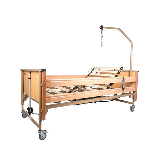 Ausilium Virgo Letto Ospedaliero Elettrico Pieghevole Metallo Legno Ruote Freni Elevazione Elettrica