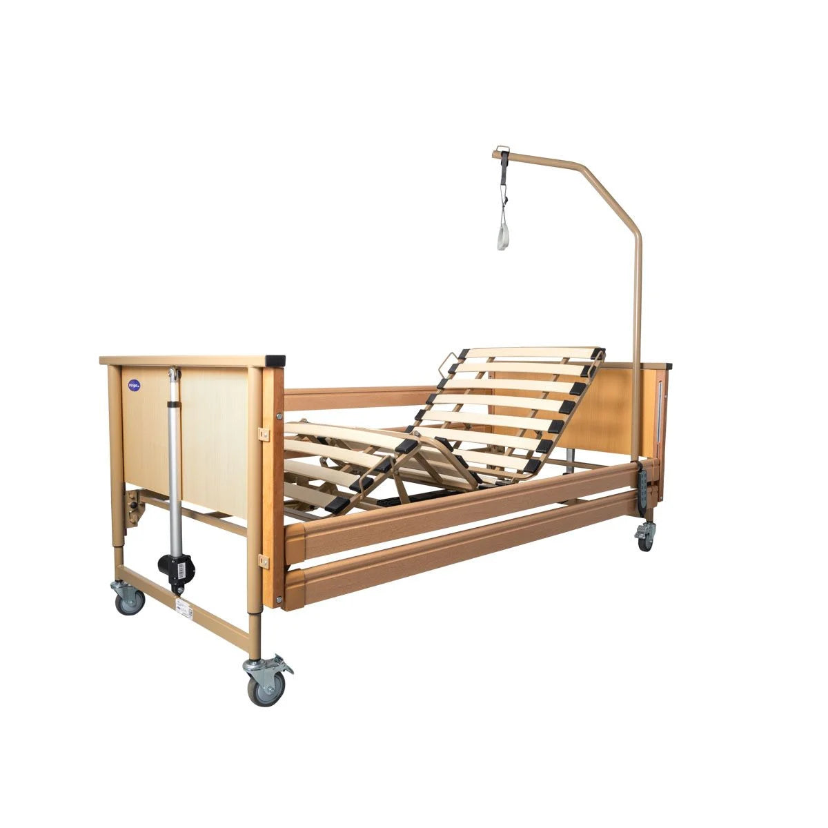 Ausilium Virgo Letto Ospedaliero Elettrico Pieghevole Metallo Legno Ruote Freni Elevazione Elettrica