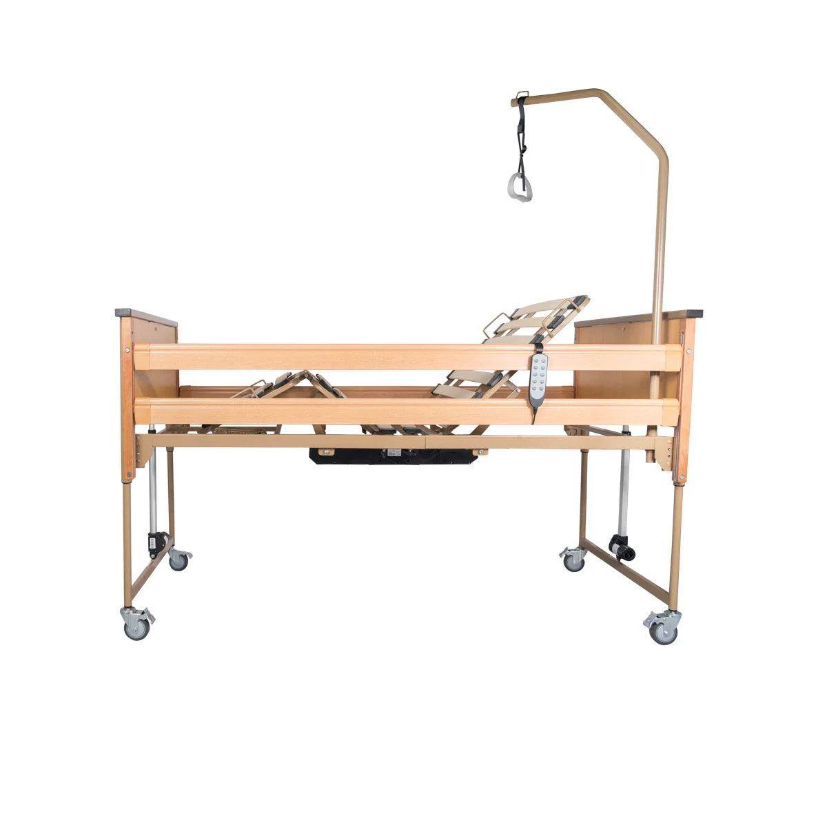 Ausilium Virgo Letto Ospedaliero Elettrico Pieghevole Metallo Legno Ruote Freni Elevazione Elettrica