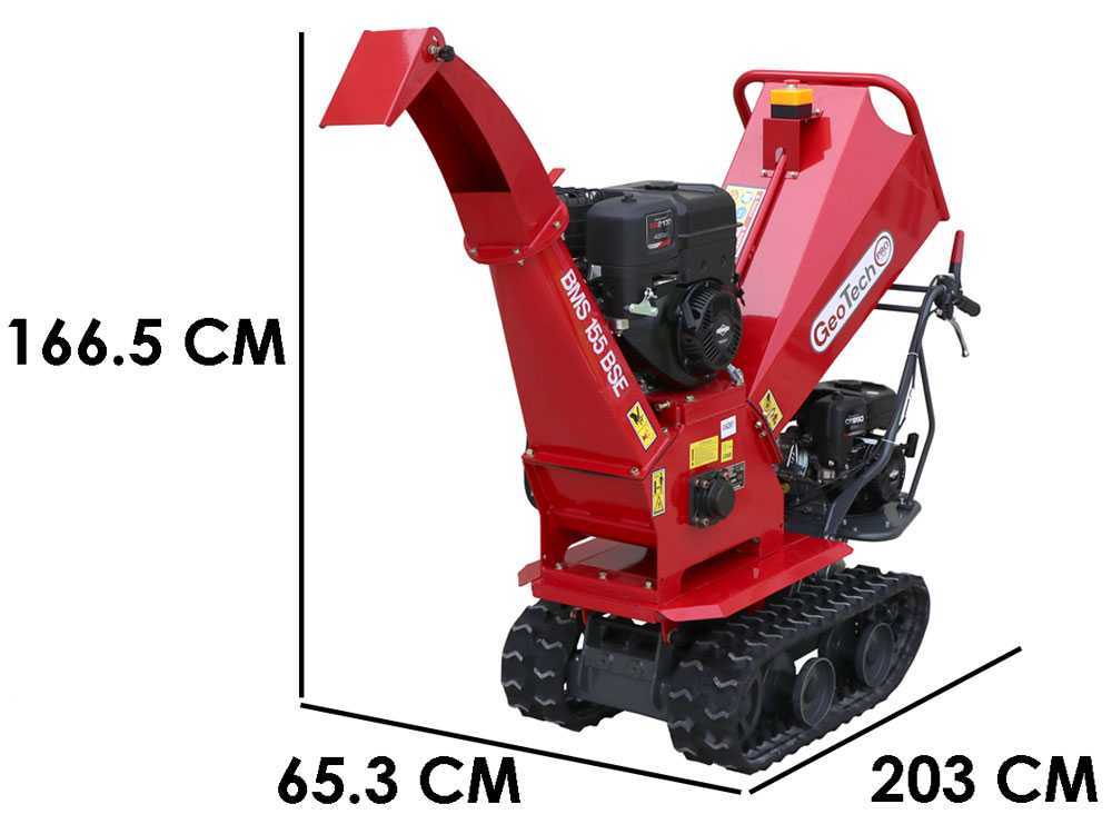 GeoTech-Pro BMS155 BSE - Biotrituratore semovente a cingoli su motocarriola GeoPorter 330E BS - Motore B&S XR2100