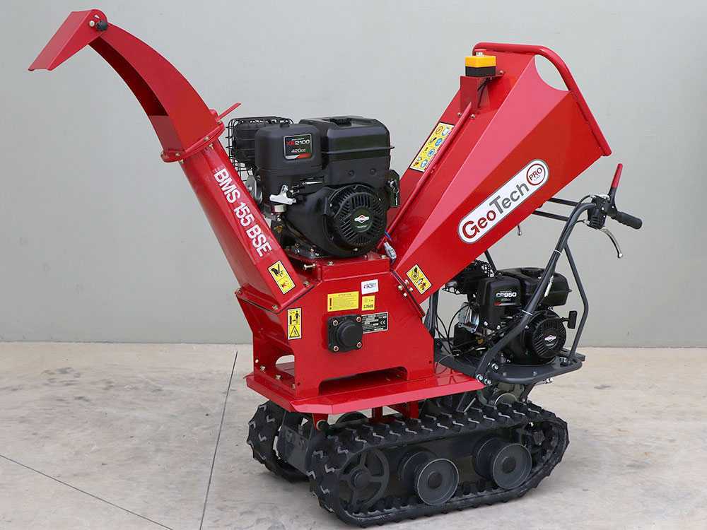 GeoTech-Pro BMS155 BSE - Biotrituratore semovente a cingoli su motocarriola GeoPorter 330E BS - Motore B&S XR2100