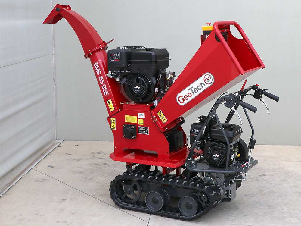 GeoTech-Pro BMS155 BSE - Biotrituratore semovente a cingoli su motocarriola GeoPorter 330E BS - Motore B&S XR2100
