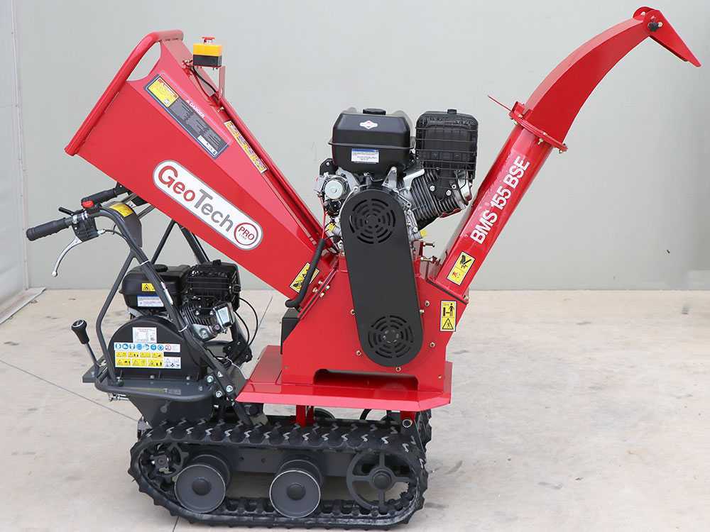 GeoTech-Pro BMS155 BSE - Biotrituratore semovente a cingoli su motocarriola GeoPorter 330E BS - Motore B&S XR2100