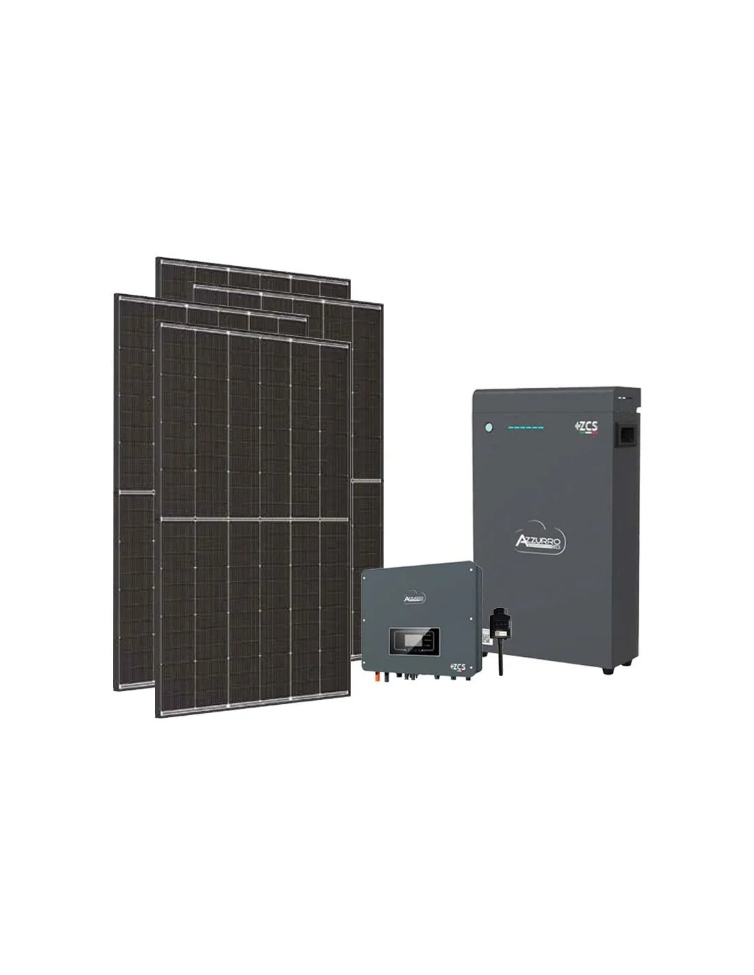 Kit fotovoltaico monofase 3600W inverter Zucchetti 3kW litio LV ZSX5000 S 5.1kWh