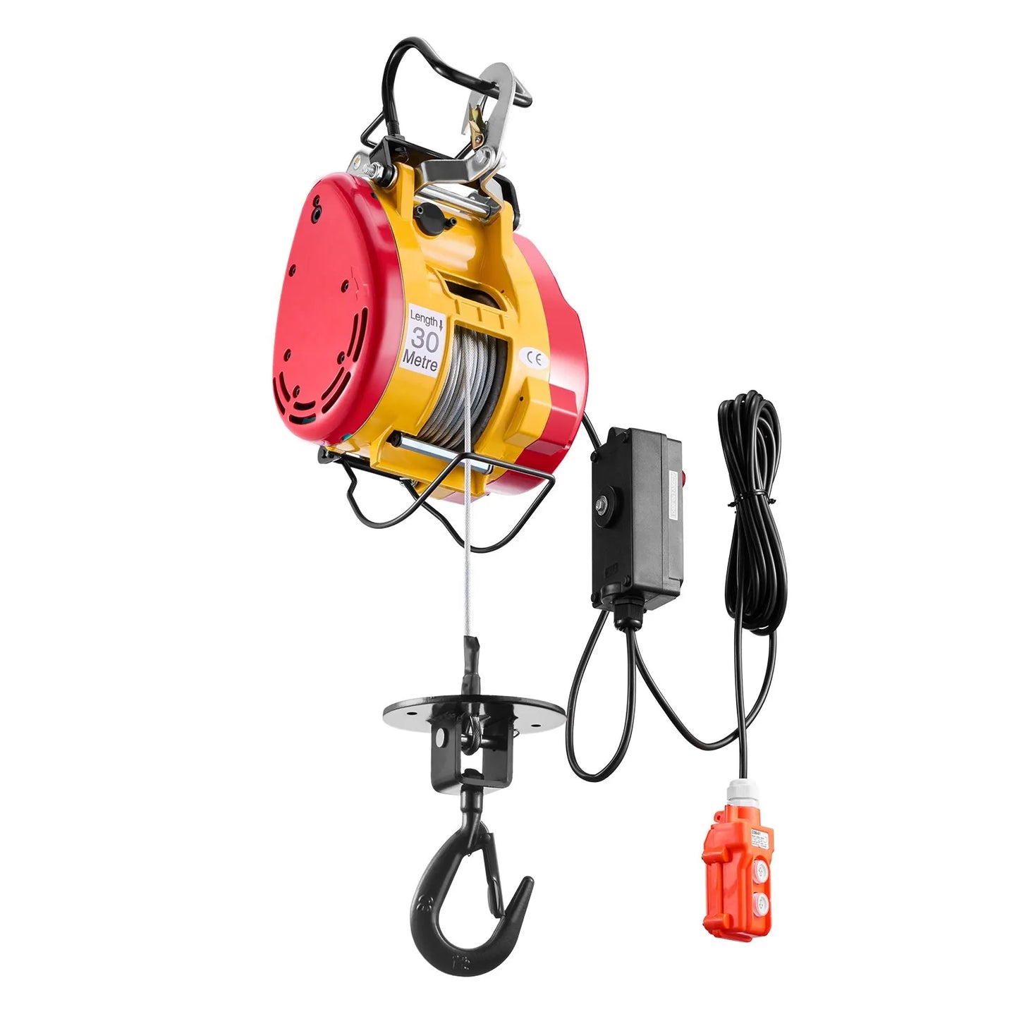 Paranco elettrico VEVOR 2 in 1,500 kg,verricello portatile 1500 W,altezza 30 m,velocità 11 mmin,telecomando,garage,magazzino