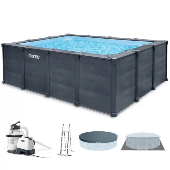Piscina Graphite 600x300x124 cm Grigio Grafite Intex