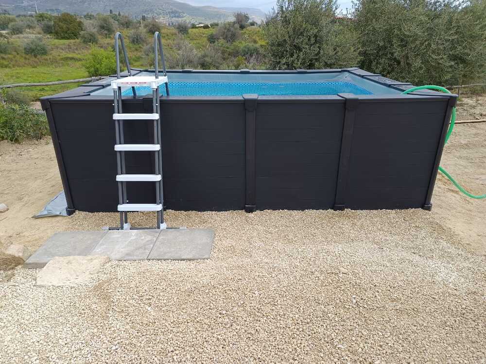 Piscina Graphite 600x300x124 cm Grigio Grafite Intex