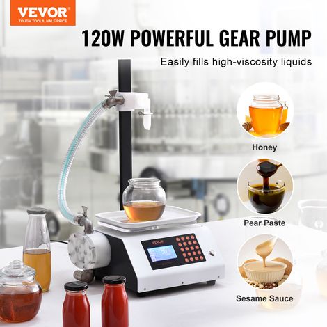 VEVOR Riempitrice per Liquidi Capacita Pesatura 5-5000g, Riempitrice Liquidi Automatica per Bottiglie Controllo Digitale, Riempitrice da Banco con Pompa Peristaltica Liquido ad alta Viscosita
