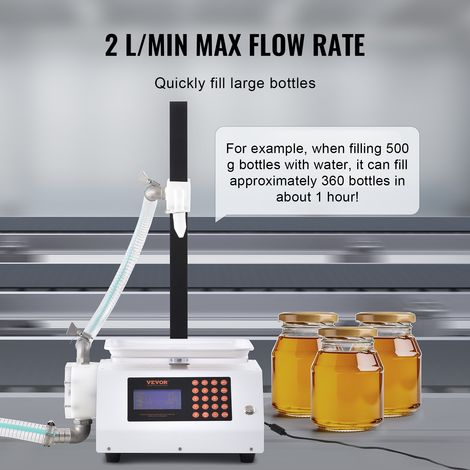 VEVOR Riempitrice per Liquidi Capacita Pesatura 5-5000g, Riempitrice Liquidi Automatica per Bottiglie Controllo Digitale, Riempitrice da Banco con Pompa Peristaltica Liquido ad alta Viscosita