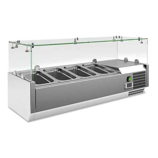 Vetrina Ingredienti Pizza AVRX1000330FG - Profondità Cm 33,5  Lunghezza Cm 100 - N° 4 GN14
